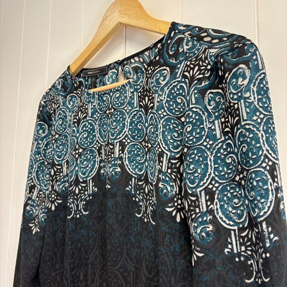 BCBG Maxazria Womens Boho Asymmetrical Top Size XXS Keyhole Back Career Office - Picture 9 of 10